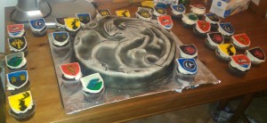 Game of Thrones Birthday Cake and Cupcakes