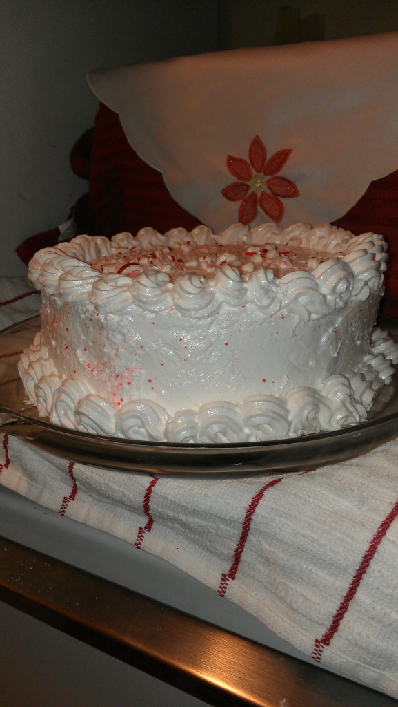 Peppermint Layer Cake with CandyCane Frosting